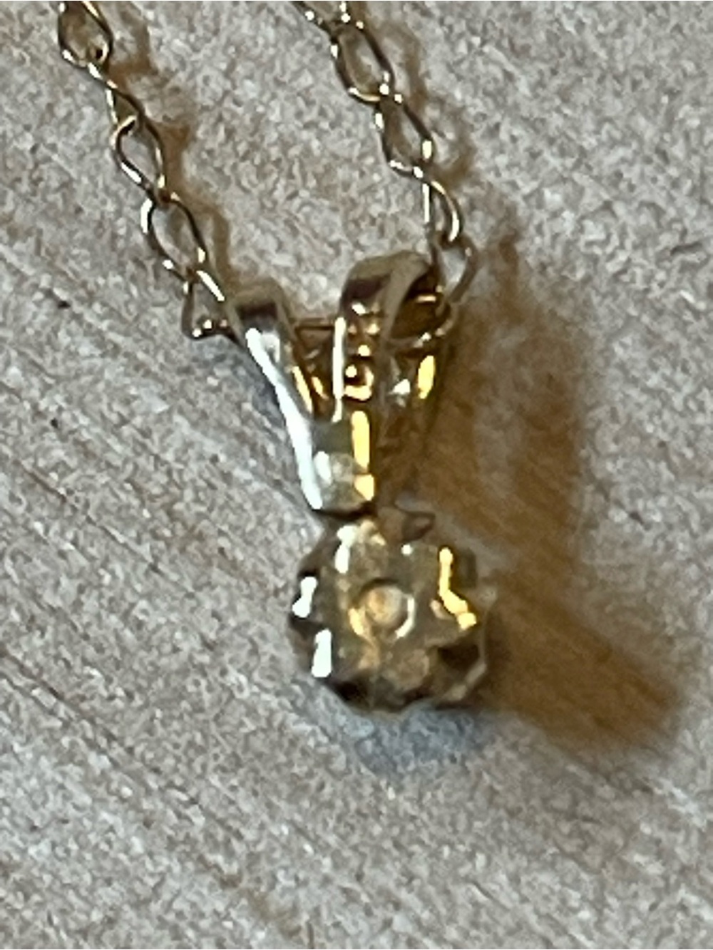 14k Gold Tiny .015ct Solitaire Pendant Necklace - Picture 2 of 7